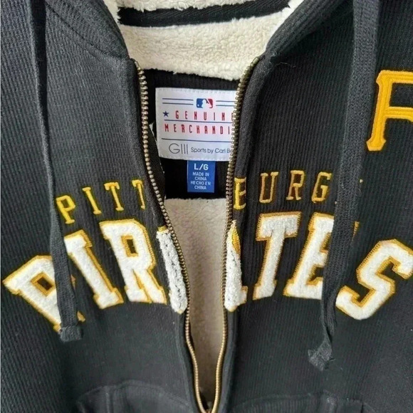 Pittsburgh Pirates MLB Sherpa‎ Lined Women’s Zip Up Sweatshirt Size Large - Picture 3 of 5